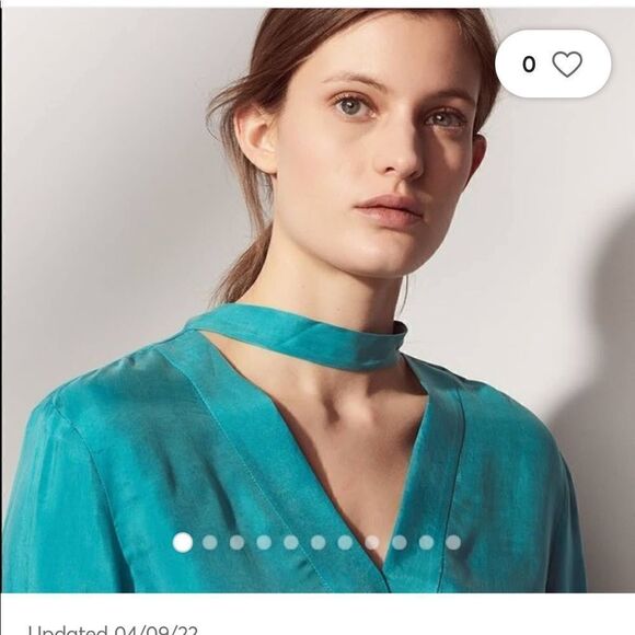 Sandro  Renza Paris neck cupro top size 1, NWT - Picture 6 of 6